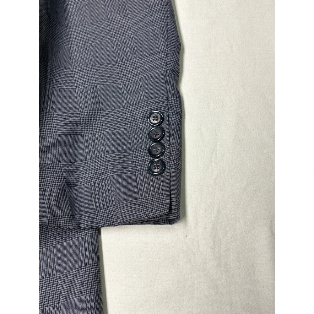 Jos. A. Bank Mens 42L Grey Glen Plaid 100% Wool 2 Piece Suit Blazer W36‎ L31